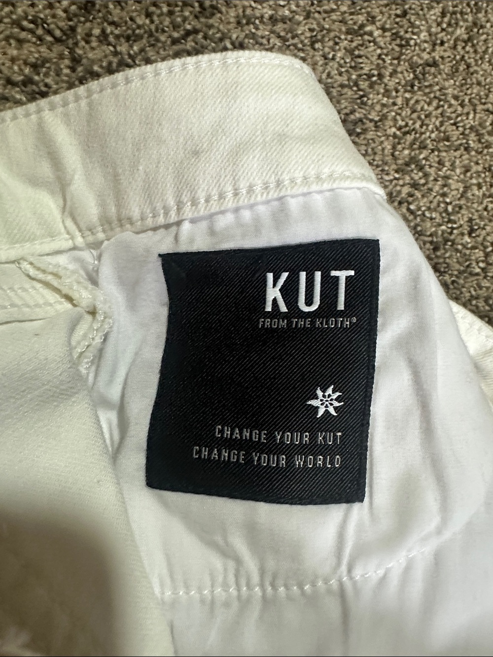 Kut from the Kloth White Denim Mini Skirt with Front Pockets - Picture 6 of 10